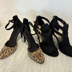 Women’s Size 10 Heels - black leopard - Simi Valley