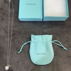 Tiffany & Co. Sterling Silver Heart Lock Key Necklace