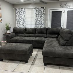 Suede Sectional 