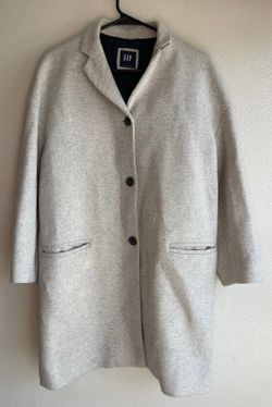 Gap light Heather Grey wool blend single breasted drop-shoulder Fully Lined over
