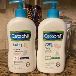Set of 2 cetaphil baby daily lotion & wash/shampoo•13.5oz•all for $12