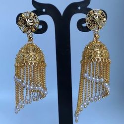 22k Gold Plated Jhumki Earrings Jewelry