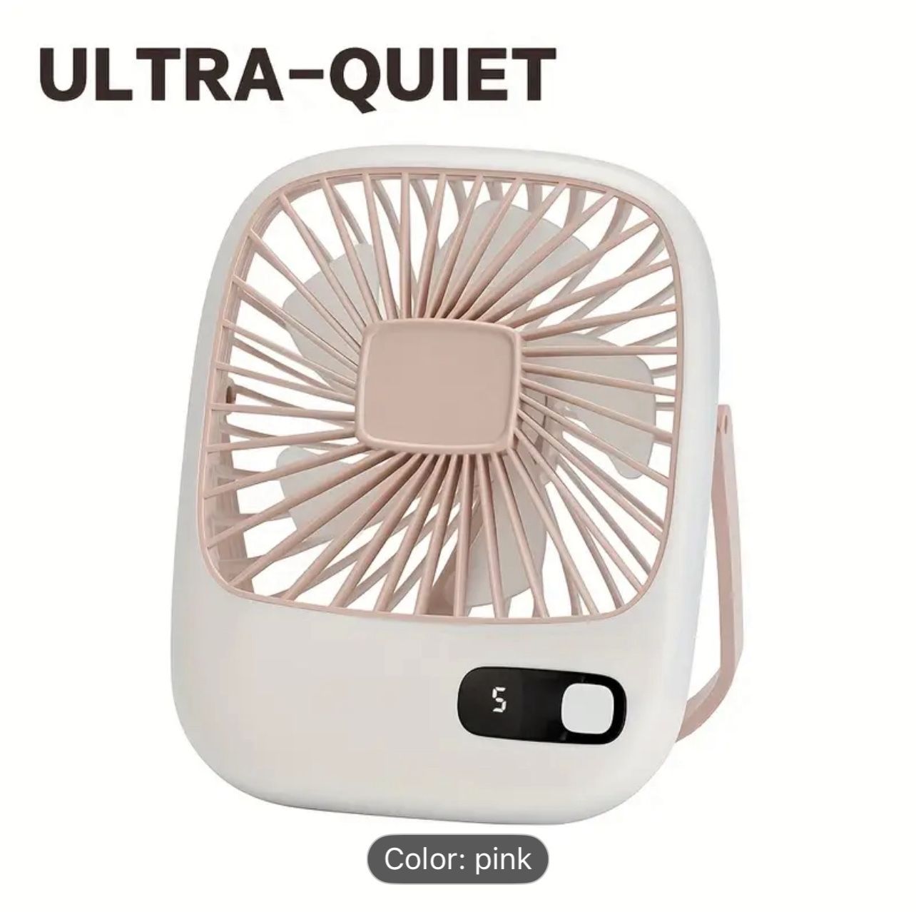 [2025 New Ultra-Quiet USB Fan ] Ultra-long Battery Life | 5 Adjustable Speeds | 180° Tilt & Foldable Design, Strong Wind Mini Personal Fan For Office,