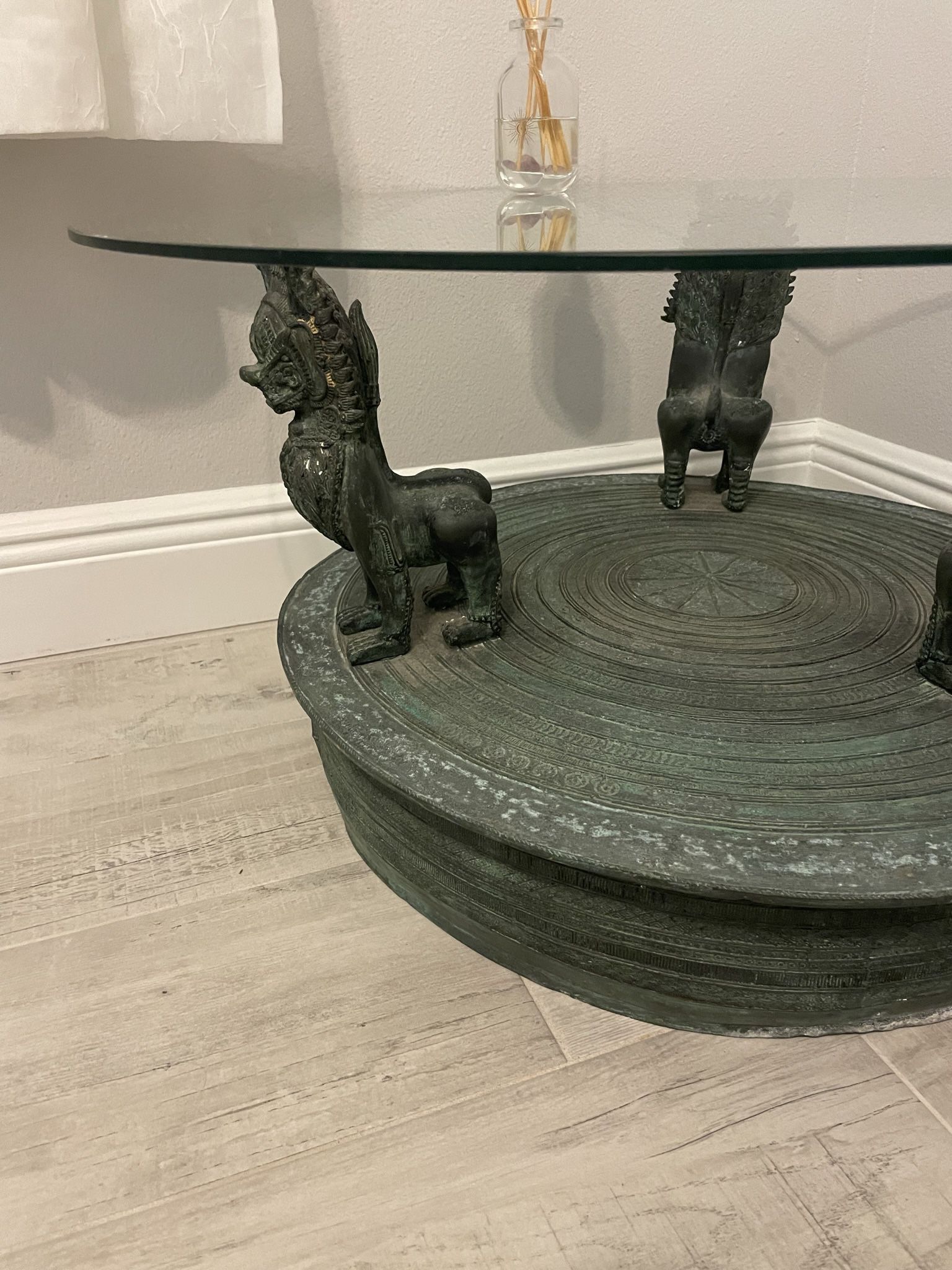 Vintage Bronze Cocktail Or Coffee Table