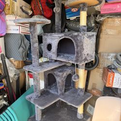 Cat tree scratcher cat house gray cat play tower casa para gato new firm price