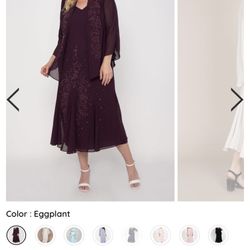 R&M Richards Plus Size Long Mother of the Bride Dress