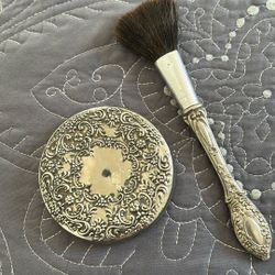 Silver Mirror And Brush