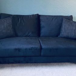 Black Pearl Caviar  Coastal Couch With Midnight Tide Throw Pillows 