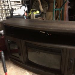 Electric Fireplace Heater TV Stand .