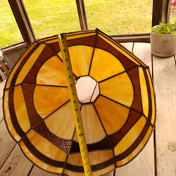 Vintage stained glass hanging lamp