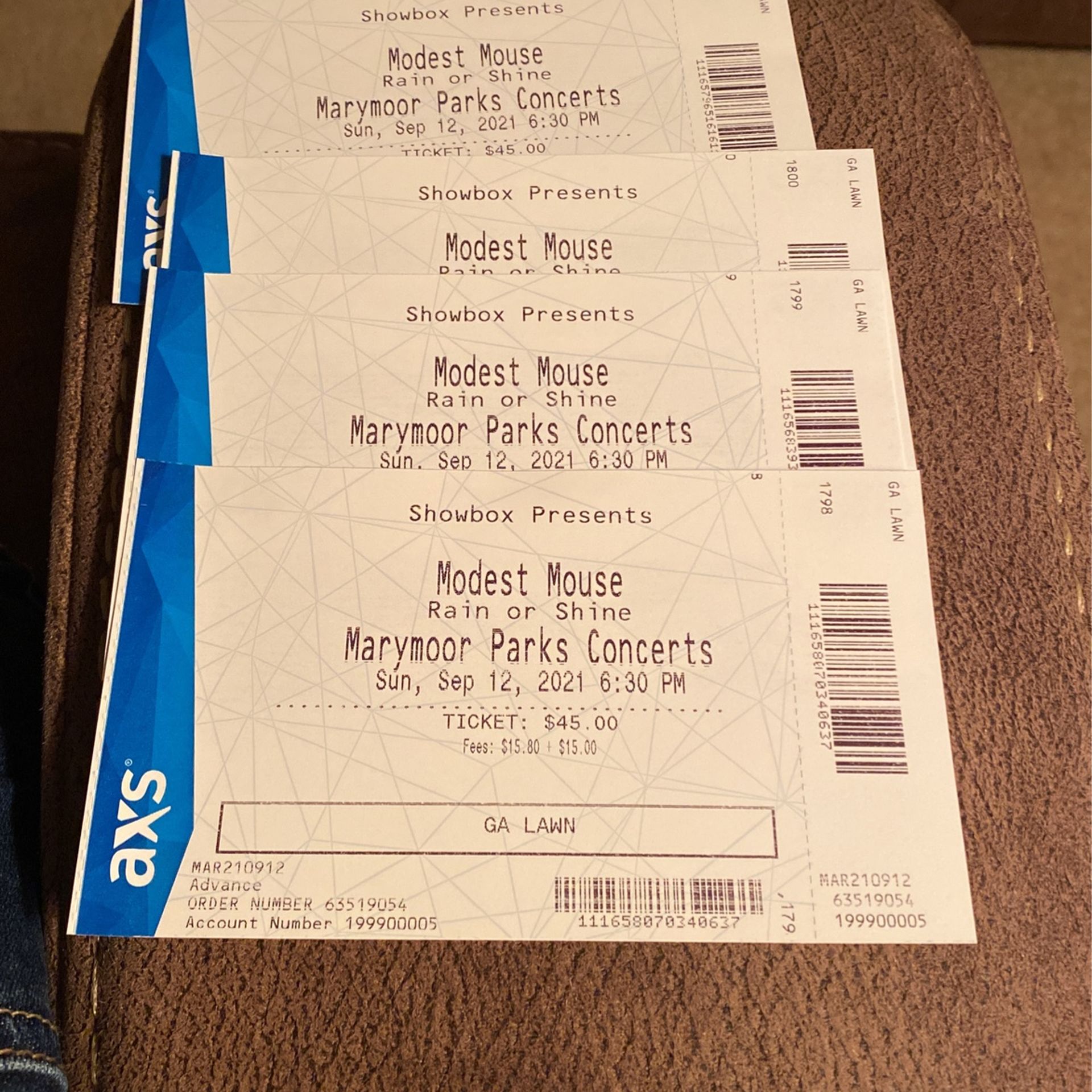 Concert Tickets -2 Modest mouse 9/12/21 general admission