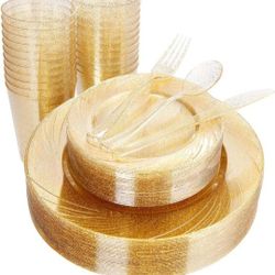 Set Gold diner Plate Silver Gold 