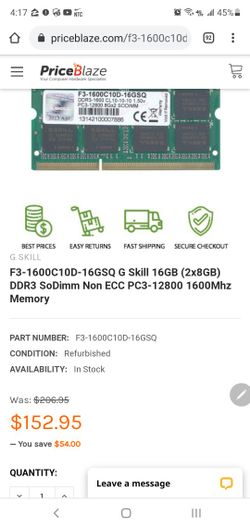 G.skill laptop ddr3 16g memory