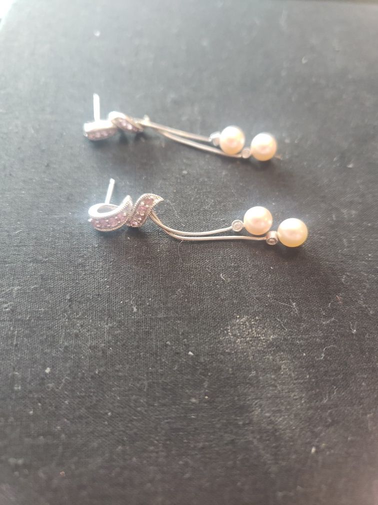 Real pearl earrings