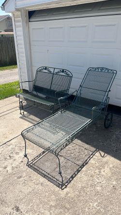 2 IRON Woodward Style rocker and lounge chair. SOLD Together. Nice collection