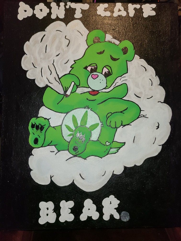 "Don't Care Bear" Painting