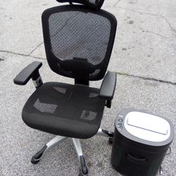 Black Office Chair +Paper Shredder