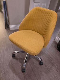 Vanity office chair mustard yellow