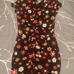 Nwt Woman’s Size Large Black Floral Dress 