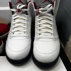 Air Jordan 5 fire red silver tongue sz 13 2013
