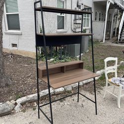 Brown, Tall, Multi-tier Desk