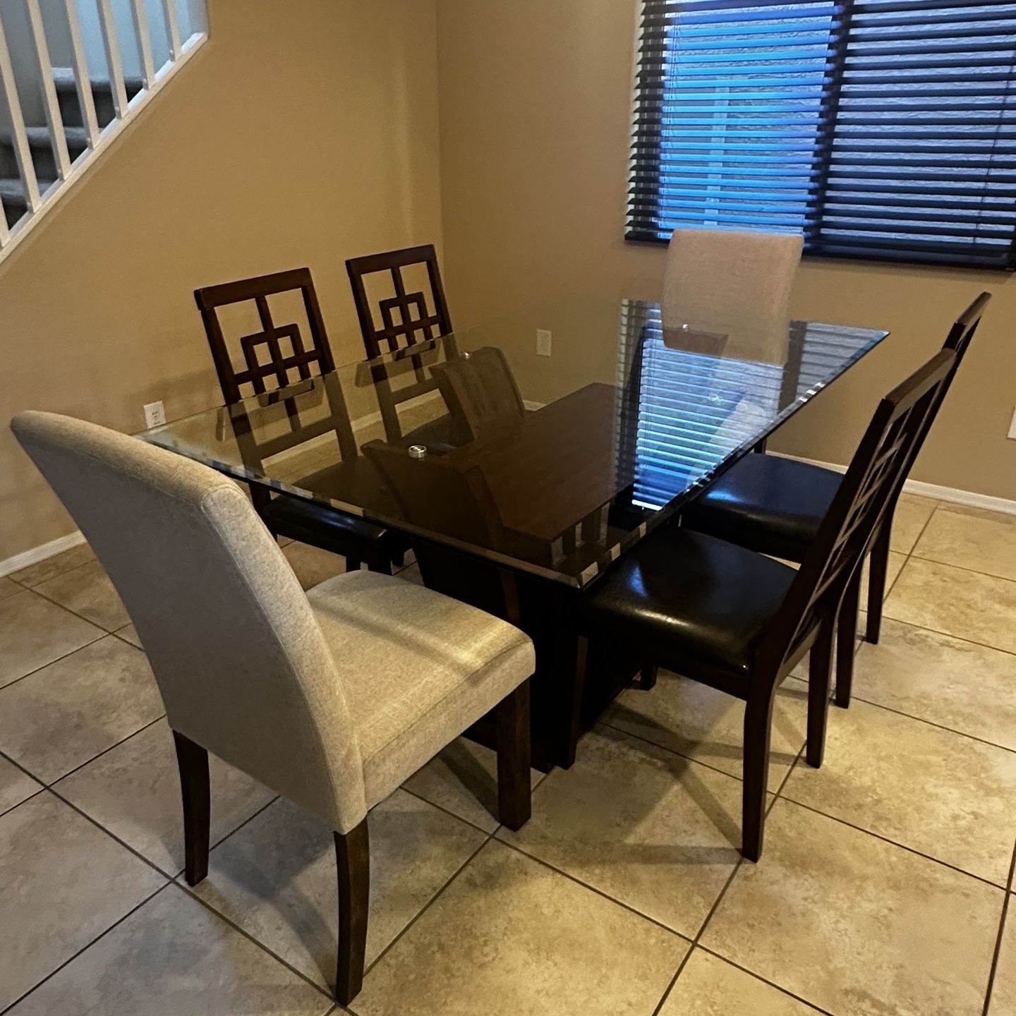 Elegant Contemporary Glass Dining Table with 6 Chairs - Wayfair 