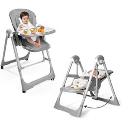 5-in-1 Baby High Chair, High Chairs for Babies and Toddlers, Baby Swings for Infants, brand new 
$90

Silla alta y mesedor para bebe en 1 
Nueva $90