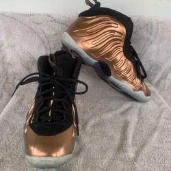 Nike Little Posite One Copper Black Metallic Shoes Size 7Y