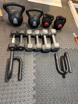Dumbbells , kettlebells & Push-Up Handles