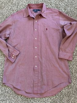 Ralph Lauren Button-Down Shirt Men’s Pink Long Sleeve Classic Fit Cotton Size L