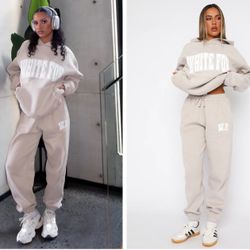 Brand New White Fox Pants And Hoodie