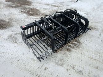 84” Skid Steer Rock Bucket w/Grapple