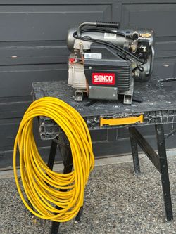 Senco 4 gallon compressor and 100’ air hose