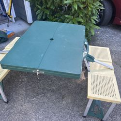 Foldable Camping Table With Bench