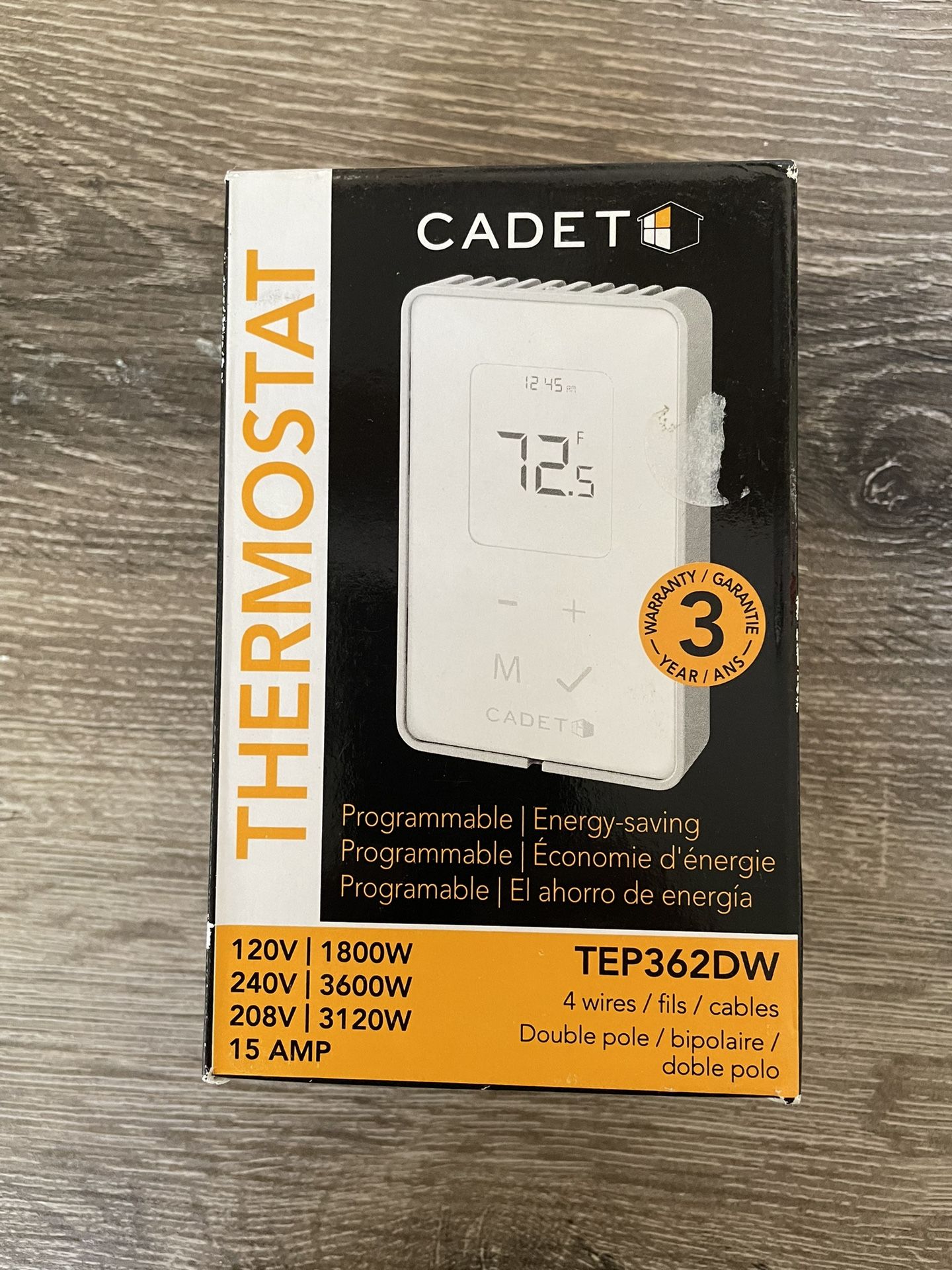 Electronic Wall Thermostat in White .