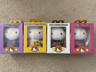 Hello Kitty 2013 McDonaldland Set of 4 Grimace Birdie Hamburglar Ronald Plush