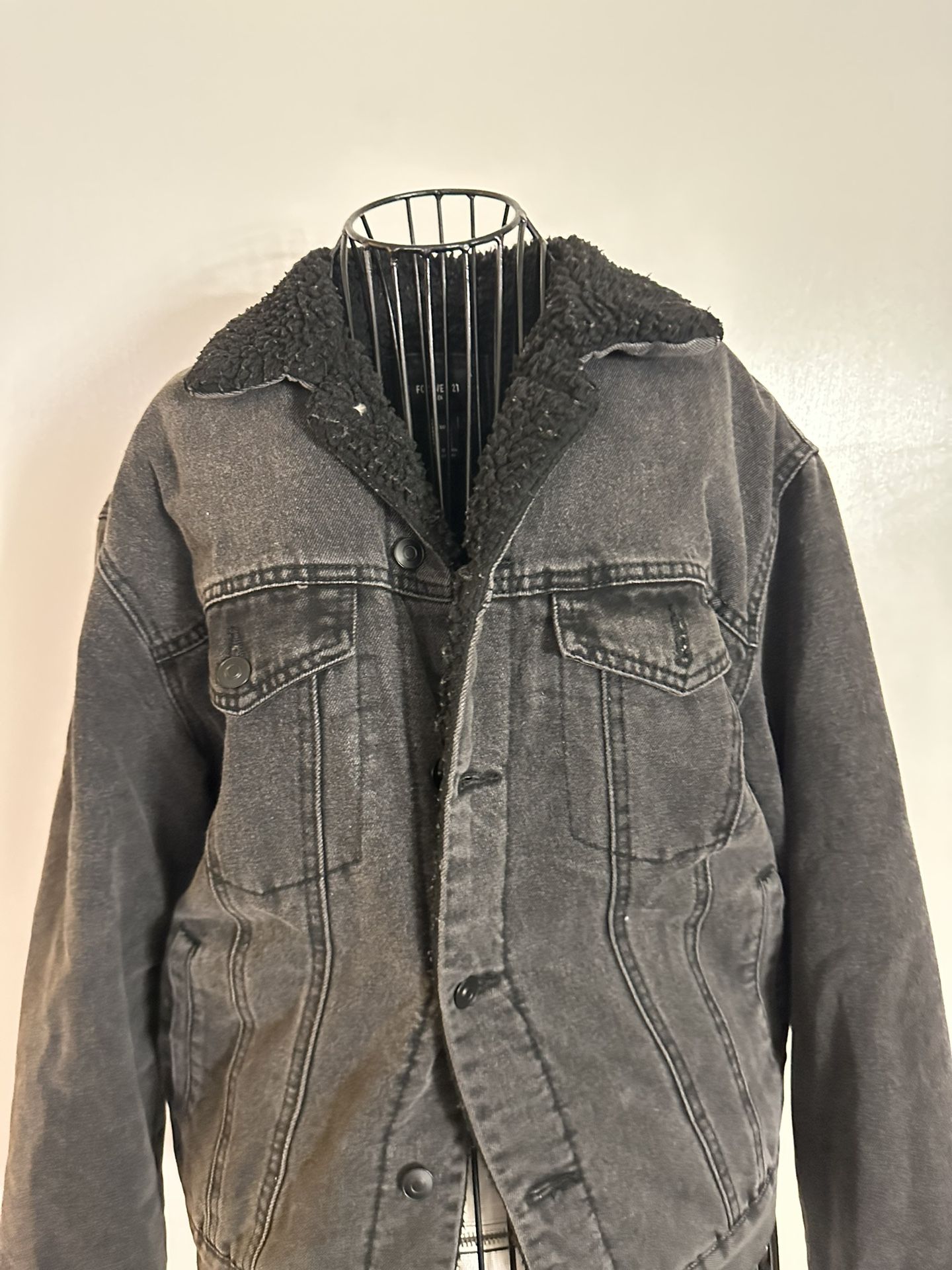 Faux Shearling & Denim Jacket