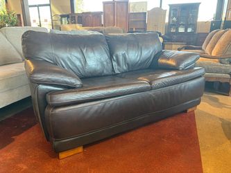 KLAUSSNER Dark Brown Leather Loveseat