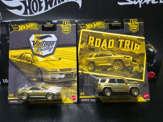 Hot Wheels Premium Car Culture Vintage Racing Nissan Skyline GT-R and Road Trip 2018 Toyota 4Runner