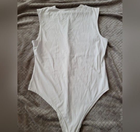 Women's Cream-Colored Bodysuit, Zipper On Back Side,Never Worn, Size XL