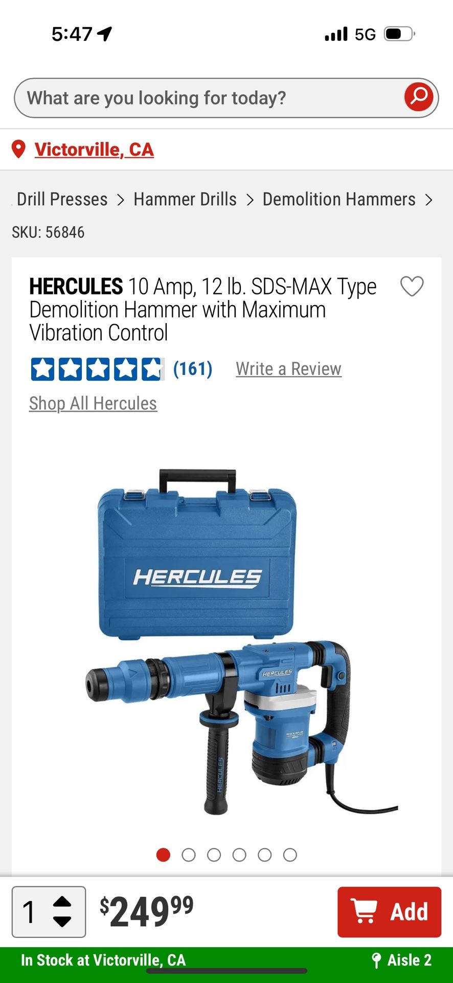 Hercules Hammer Drill New