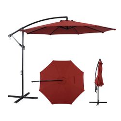 Offset Cantilever Patio Umbrella with Cross Base