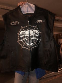 Motorcycle leather vest 4xl or 3xl