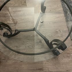 Gorgeous Glass And Wrought Iron Metal Coffee Table