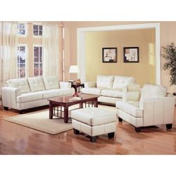 New! Samuel Cream Contemporary Living Room Set $39 Down (NO CREDIT CHECK FINANCING)