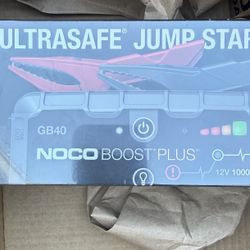 NOCO Boost Plus GB40 1000 Amp 12-Volt UltraSafe Lithium Jump Starter Box, Car Battery booster pack