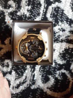 Light Gold Watch With Black Band 