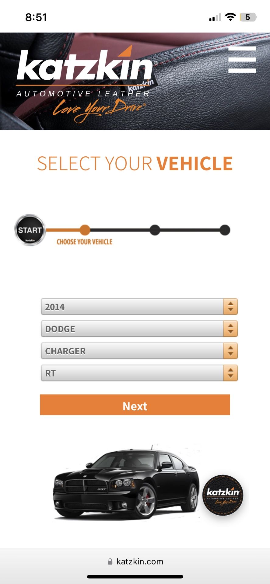 OEM Dodge/Mopar Katzkin NEW  IN BOX Full Set of Black Leather Upholstery with Silver Stitching   2011 2012 2013 2014 Dodge Charger RT 