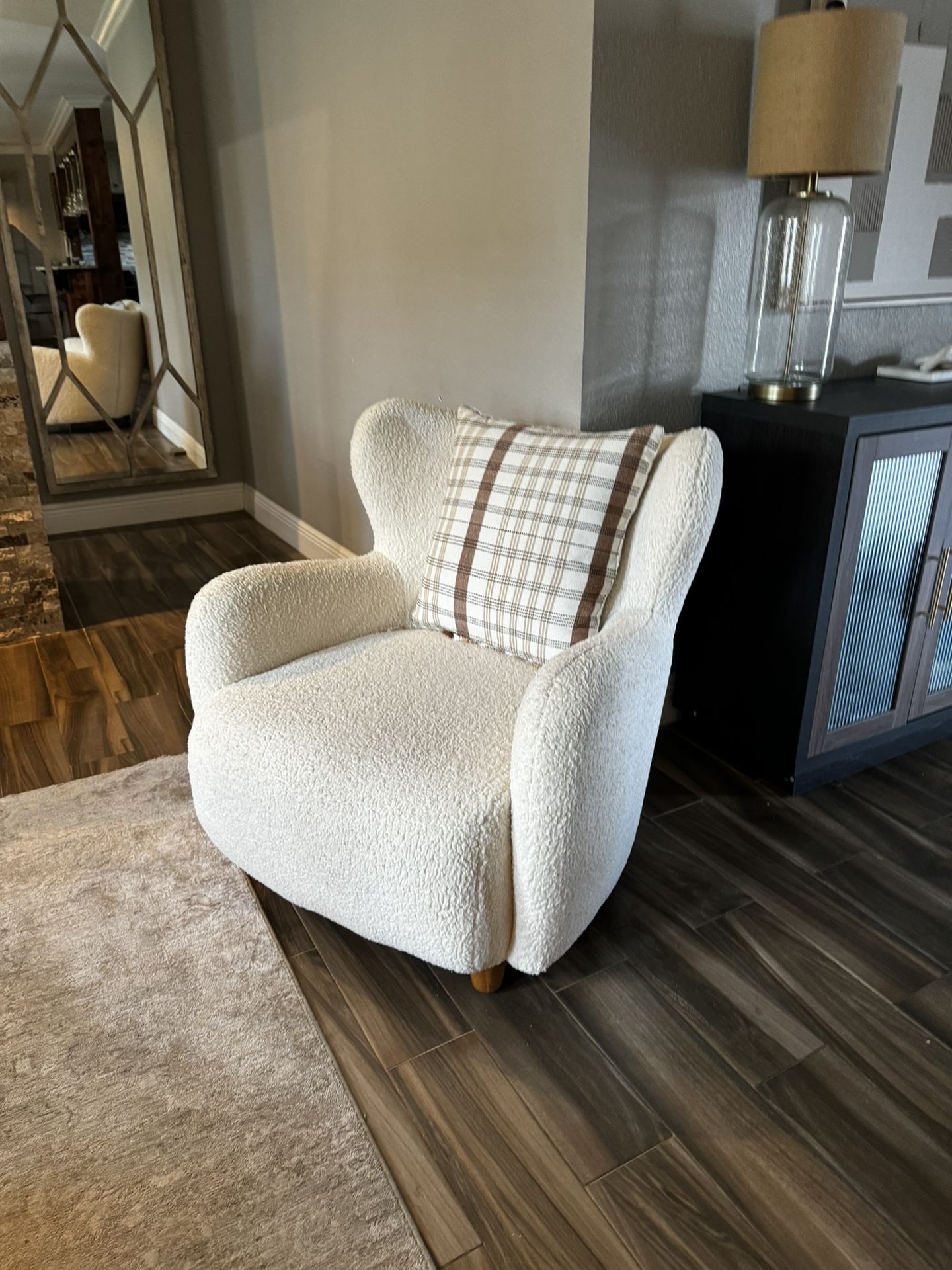 West Elm Boucle Sherpa Wingback Chair
