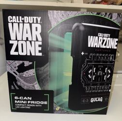 Call Of Duty War Zone Gulag 6 Can Black Mini Fridge Refrigerator With LED Lights